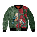 Kokaburra and Waratah Bomber Jacket Aboriginal Art