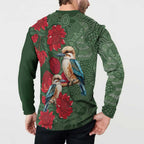 Kokaburra and Waratah Button Sweatshirt Aboriginal Art