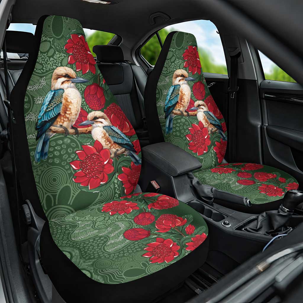 Kokaburra and Waratah Car Seat Cover Aboriginal Art