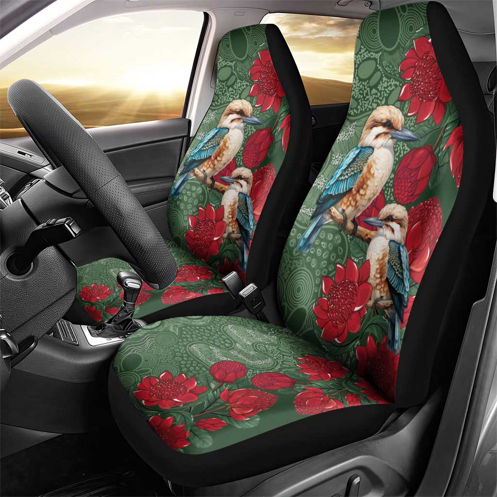 Kokaburra and Waratah Car Seat Cover Aboriginal Art
