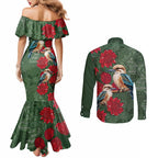 Kokaburra and Waratah Couples Matching Mermaid Dress and Long Sleeve Button Shirt Aboriginal Art
