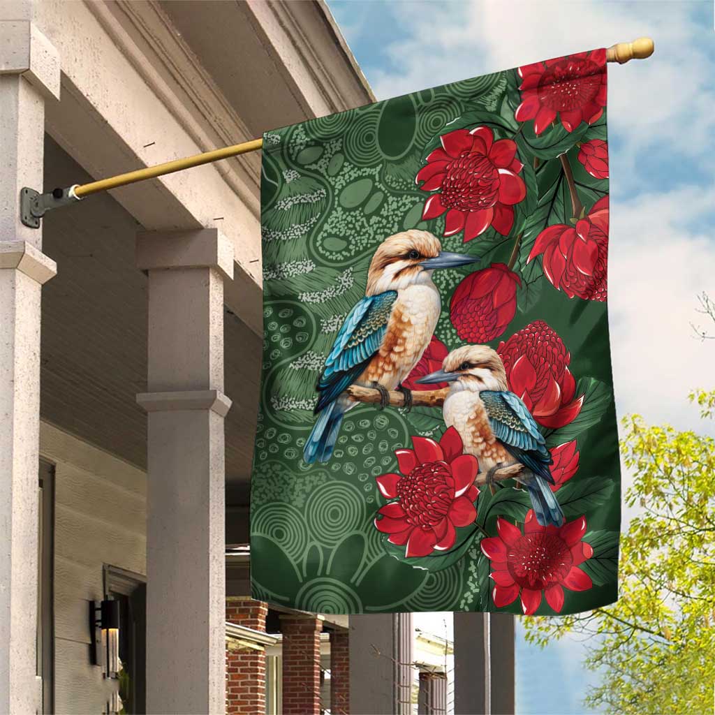 Kokaburra and Waratah Garden Flag Aboriginal Art