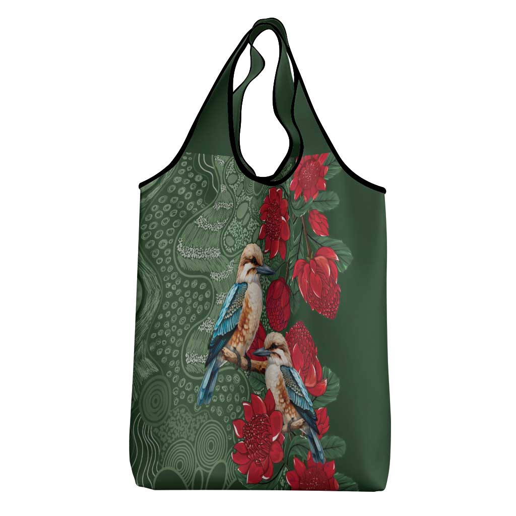 Kokaburra and Waratah Grocery Bag Aboriginal Art