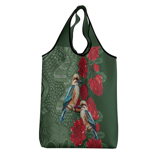 Kokaburra and Waratah Grocery Bag Aboriginal Art