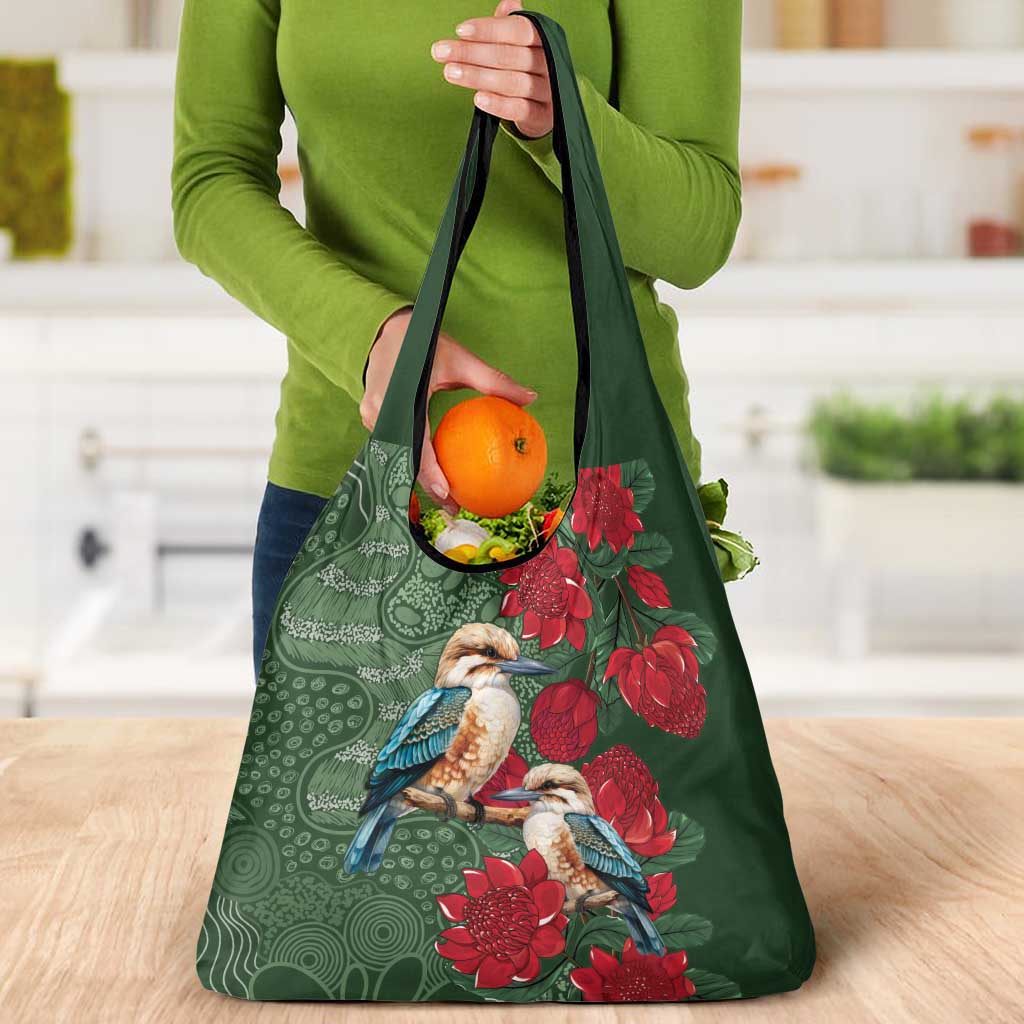 Kokaburra and Waratah Grocery Bag Aboriginal Art