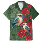 Kokaburra and Waratah Hawaiian Shirt Aboriginal Art