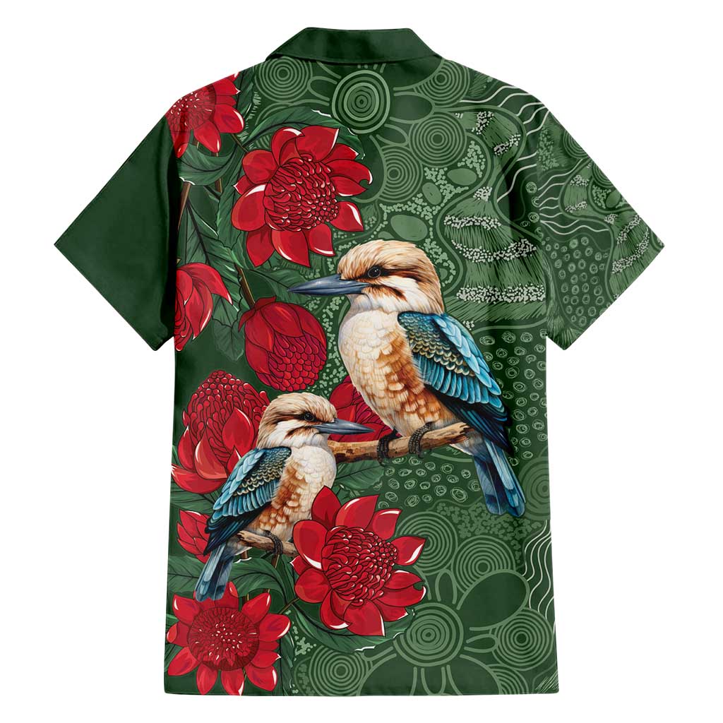 Kokaburra and Waratah Hawaiian Shirt Aboriginal Art