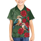 Kokaburra and Waratah Hawaiian Shirt Aboriginal Art