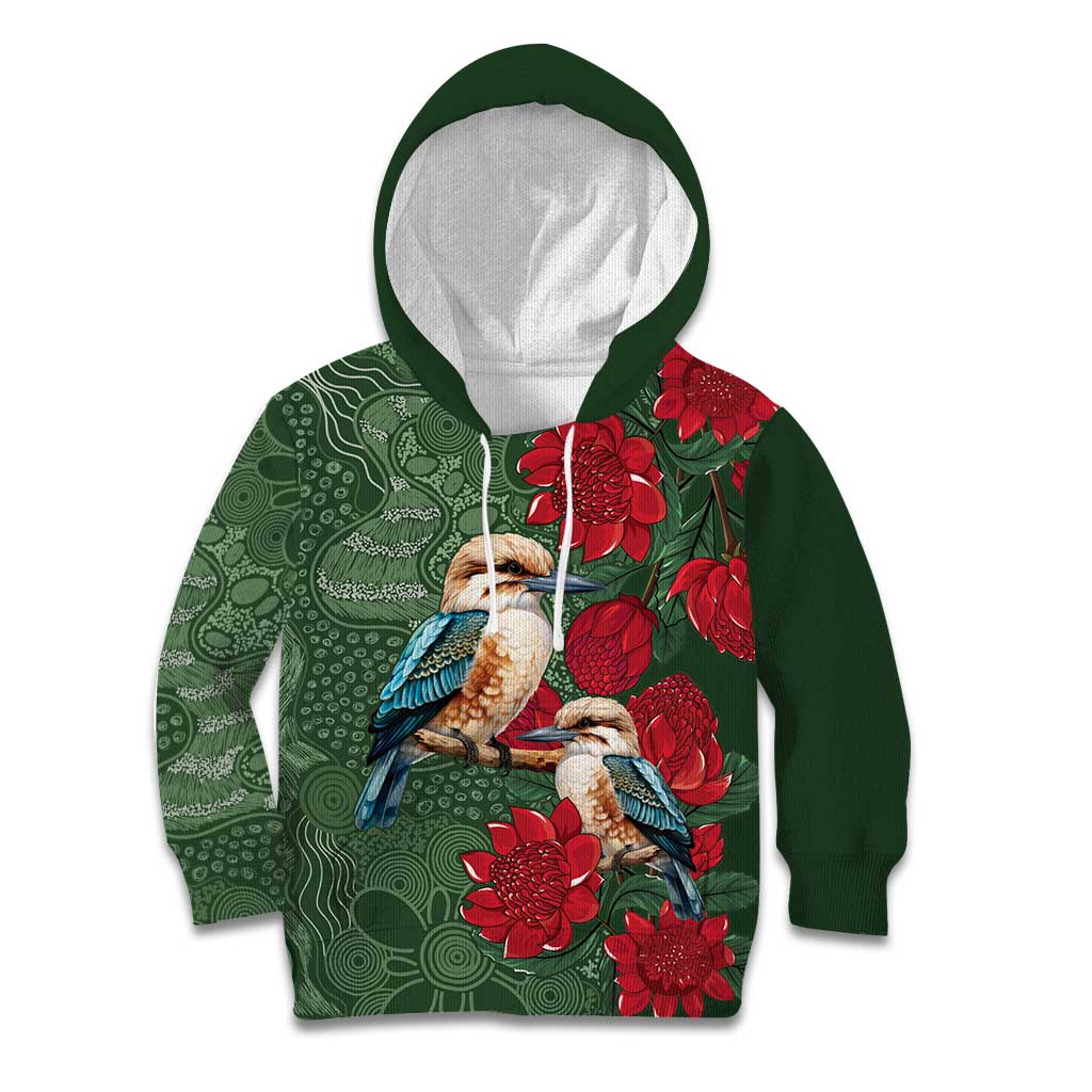 Kokaburra and Waratah Kid Hoodie Aboriginal Art