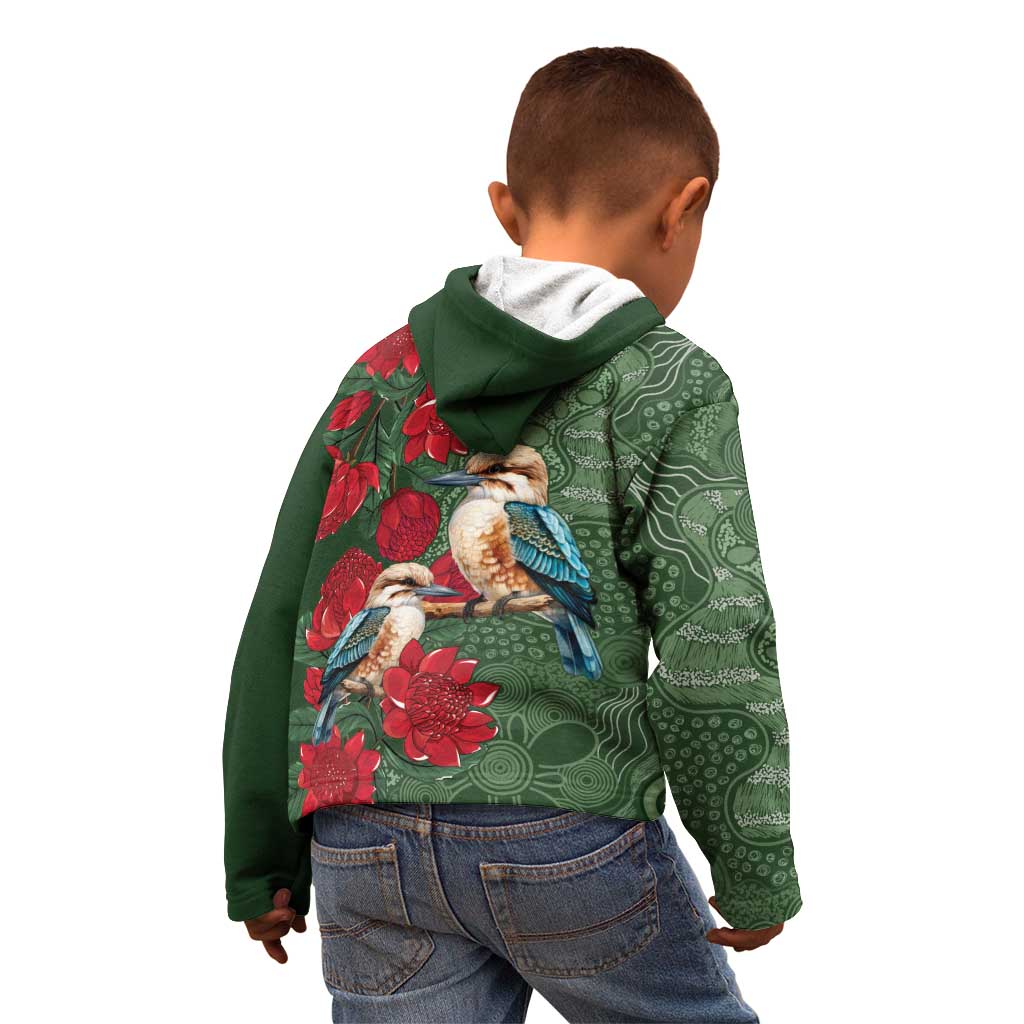 Kokaburra and Waratah Kid Hoodie Aboriginal Art