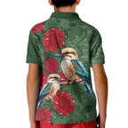 Kokaburra and Waratah Kid Polo Shirt Aboriginal Art