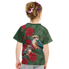 Kokaburra and Waratah Kid T Shirt Aboriginal Art