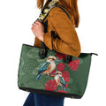 Kokaburra and Waratah Leather Tote Bag Aboriginal Art