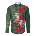 Kokaburra and Waratah Long Sleeve Button Shirt Aboriginal Art