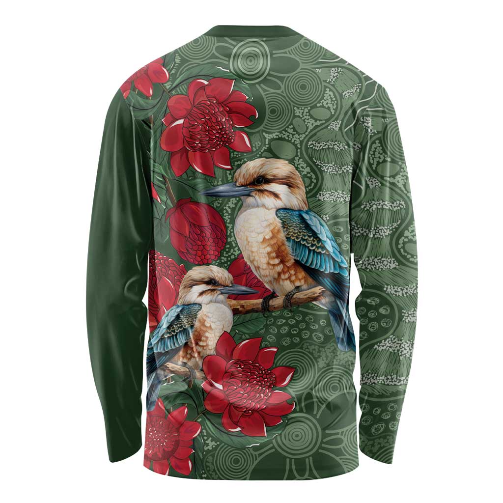 Kokaburra and Waratah Long Sleeve Shirt Aboriginal Art