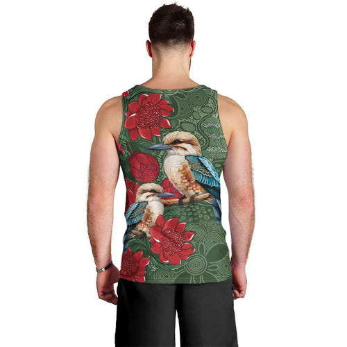 Kokaburra and Waratah Men Tank Top Aboriginal Art