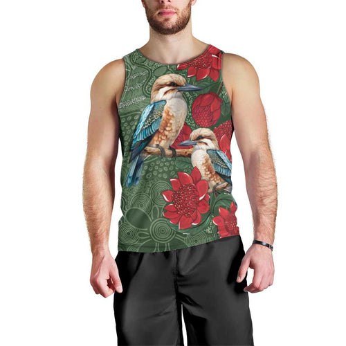 Kokaburra and Waratah Men Tank Top Aboriginal Art
