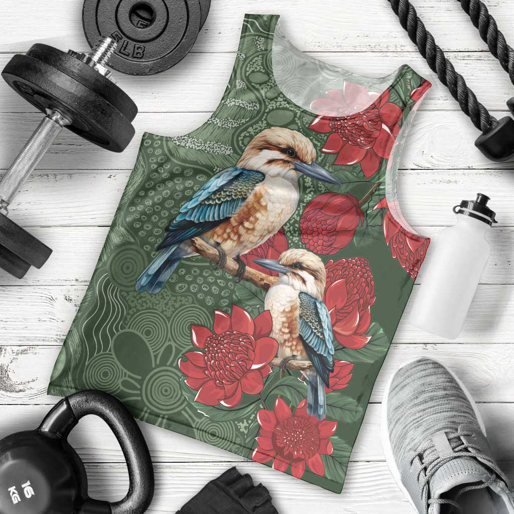 Kokaburra and Waratah Men Tank Top Aboriginal Art