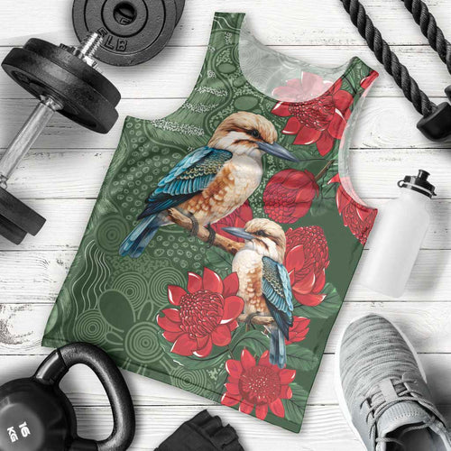 Kokaburra and Waratah Men Tank Top Aboriginal Art