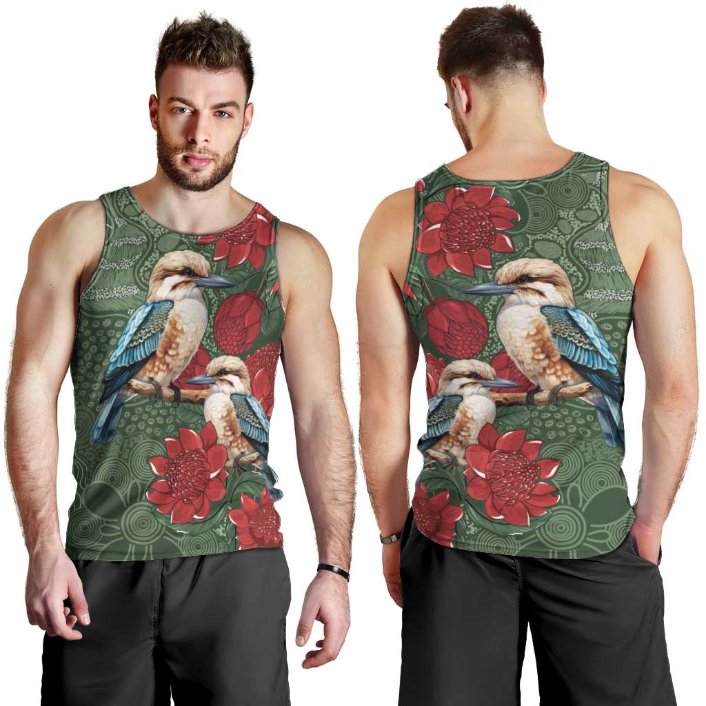Kokaburra and Waratah Men Tank Top Aboriginal Art