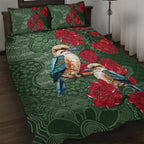 Kokaburra and Waratah Quilt Bed Set Aboriginal Art