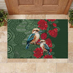 Kokaburra and Waratah Rubber Doormat Aboriginal Art