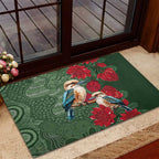 Kokaburra and Waratah Rubber Doormat Aboriginal Art