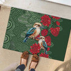Kokaburra and Waratah Rubber Doormat Aboriginal Art