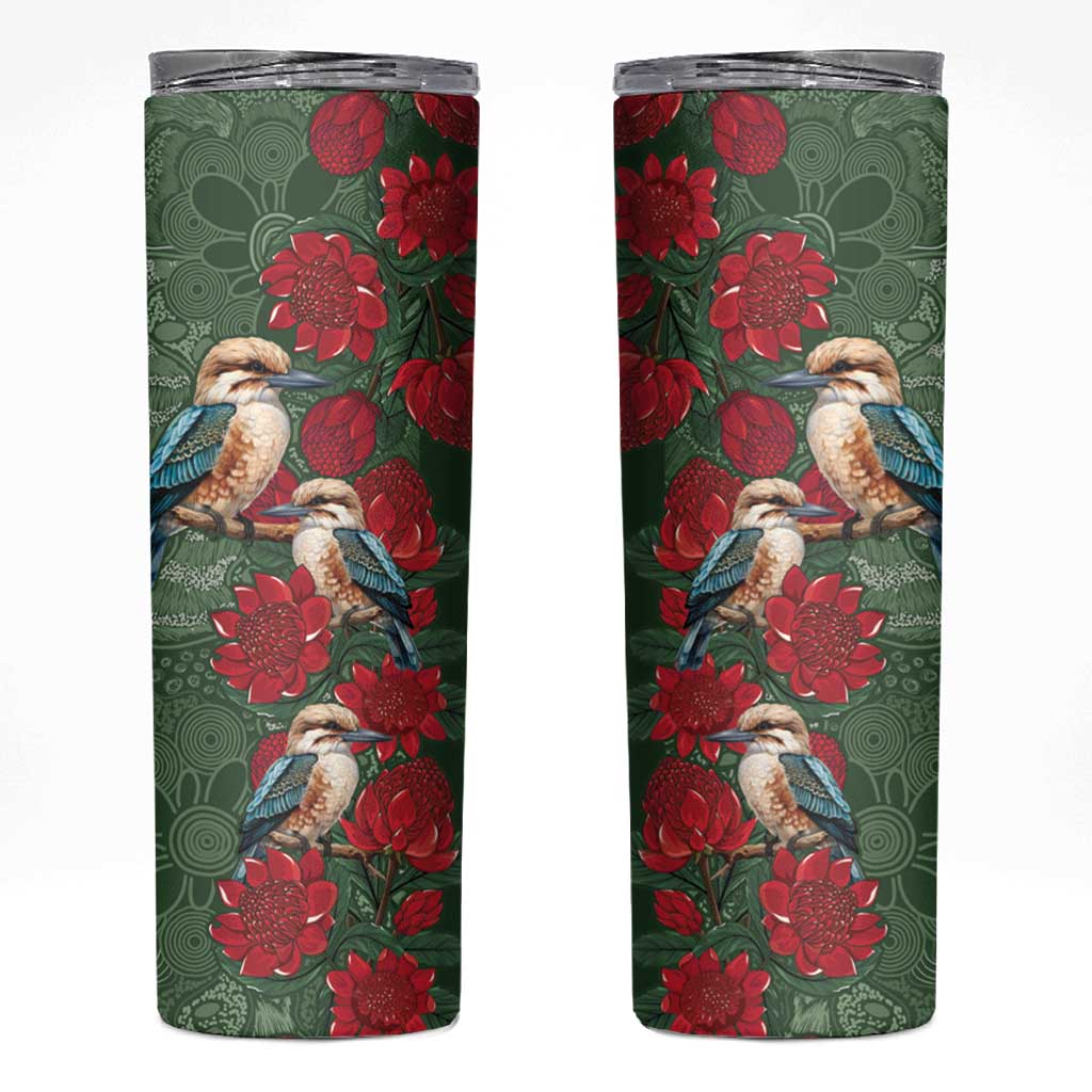 Kokaburra and Waratah Skinny Tumbler Aboriginal Art