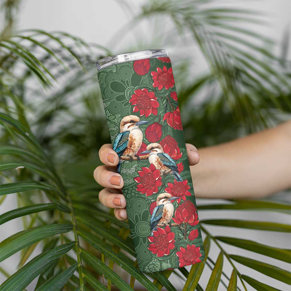Kokaburra and Waratah Skinny Tumbler Aboriginal Art