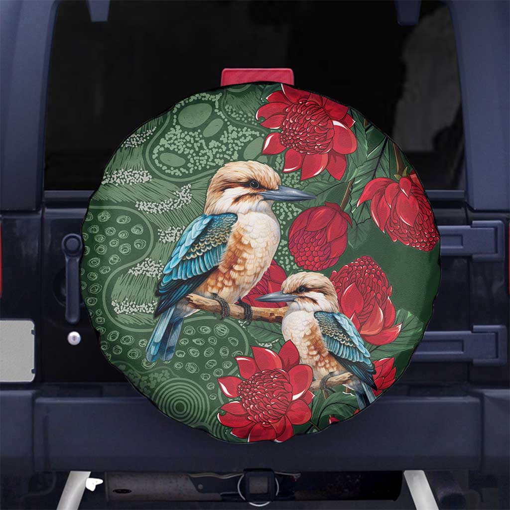 Kokaburra and Waratah Spare Tire Cover Aboriginal Art