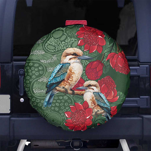 Kokaburra and Waratah Spare Tire Cover Aboriginal Art