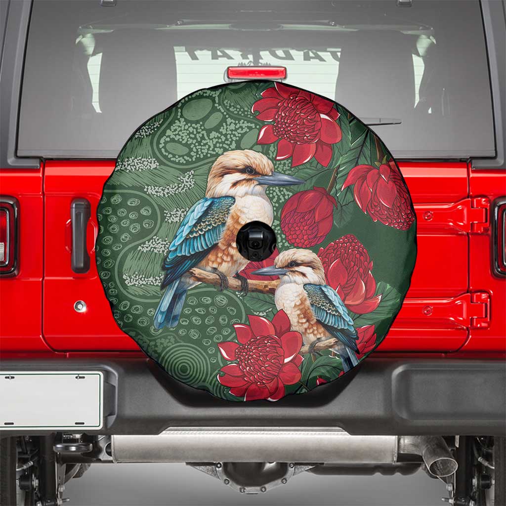 Kokaburra and Waratah Spare Tire Cover Aboriginal Art