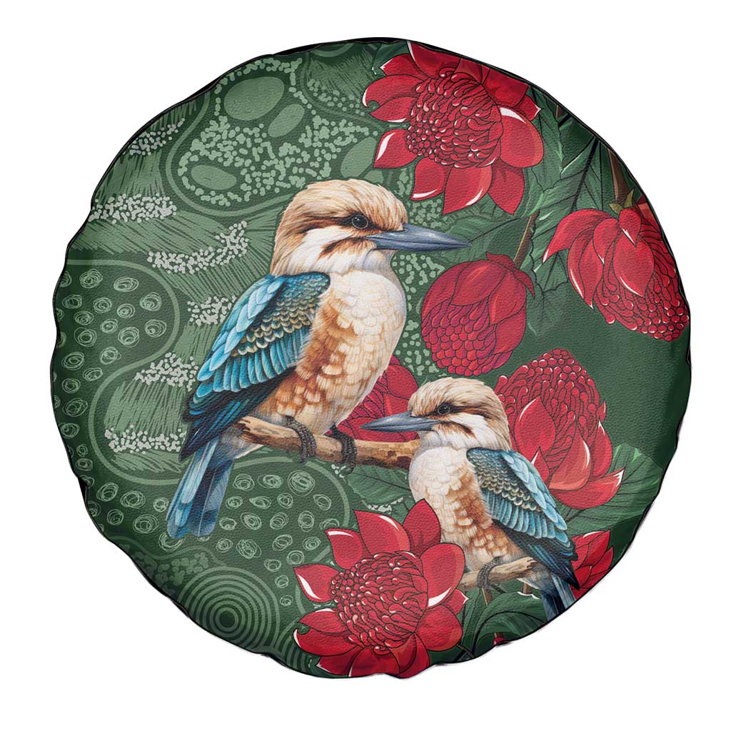 Kokaburra and Waratah Spare Tire Cover Aboriginal Art