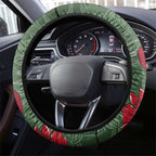Kokaburra and Waratah Steering Wheel Cover Aboriginal Art