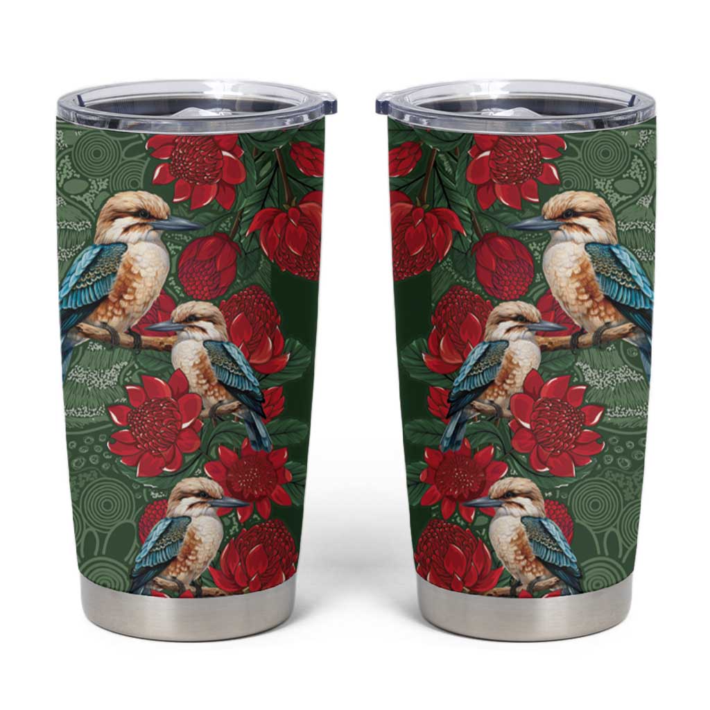 Kokaburra and Waratah Tumbler Cup Aboriginal Art