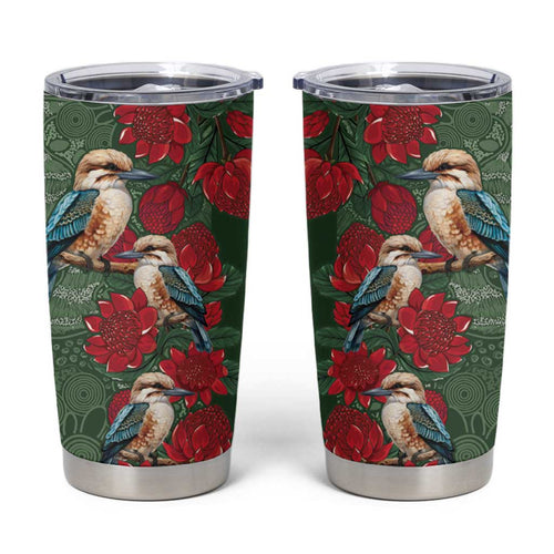 Kokaburra and Waratah Tumbler Cup Aboriginal Art