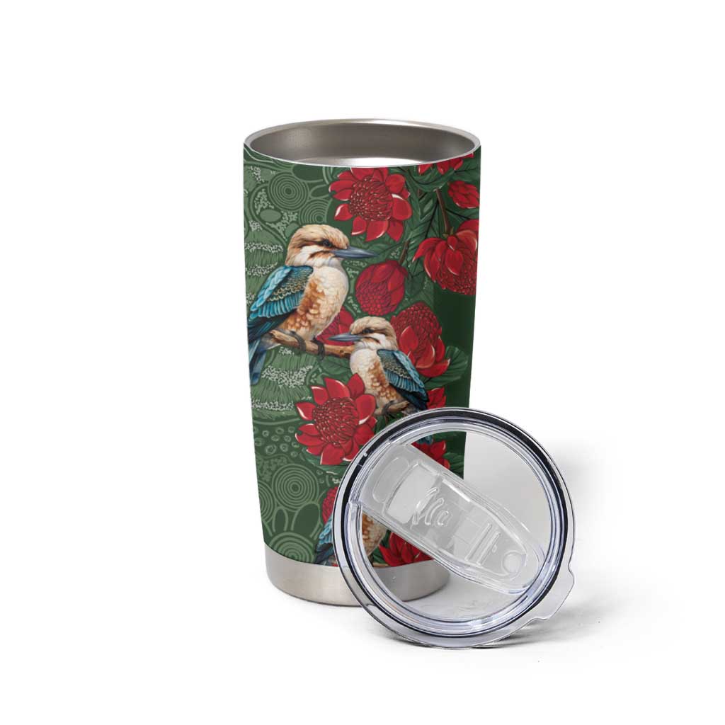 Kokaburra and Waratah Tumbler Cup Aboriginal Art