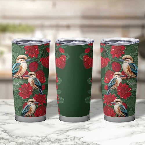 Kokaburra and Waratah Tumbler Cup Aboriginal Art