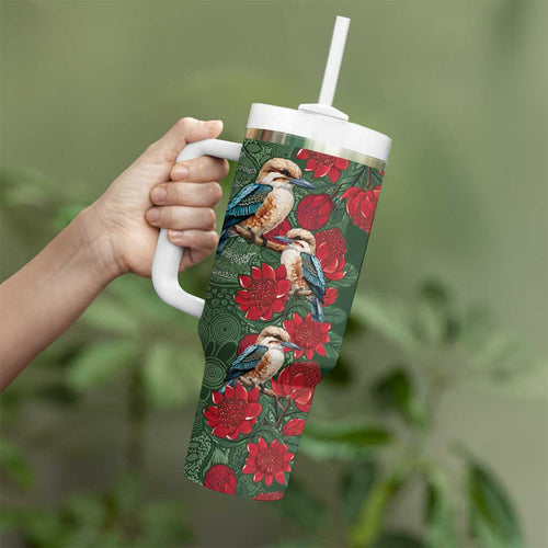 Kokaburra and Waratah Tumbler With Handle Aboriginal Art