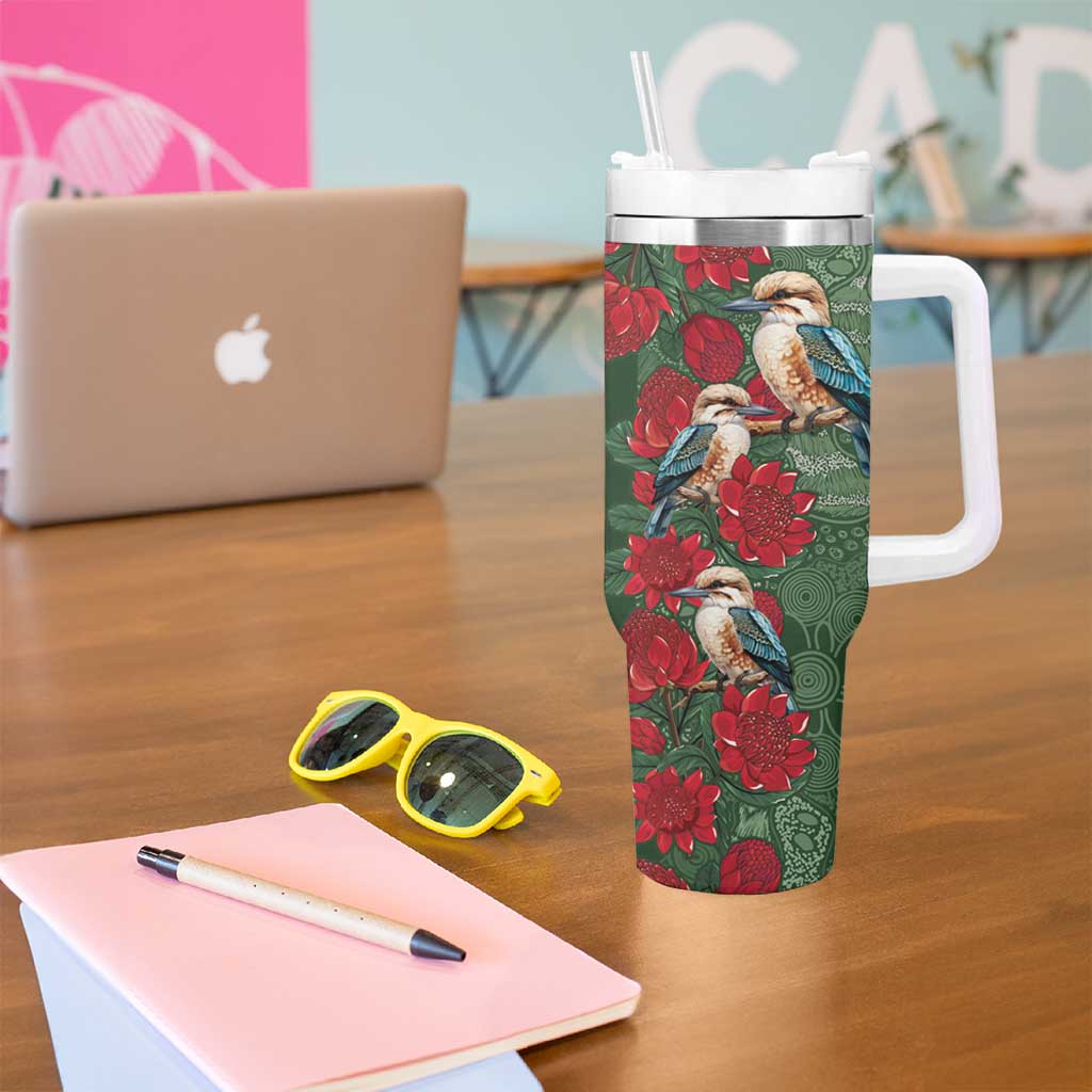 Kokaburra and Waratah Tumbler With Handle Aboriginal Art
