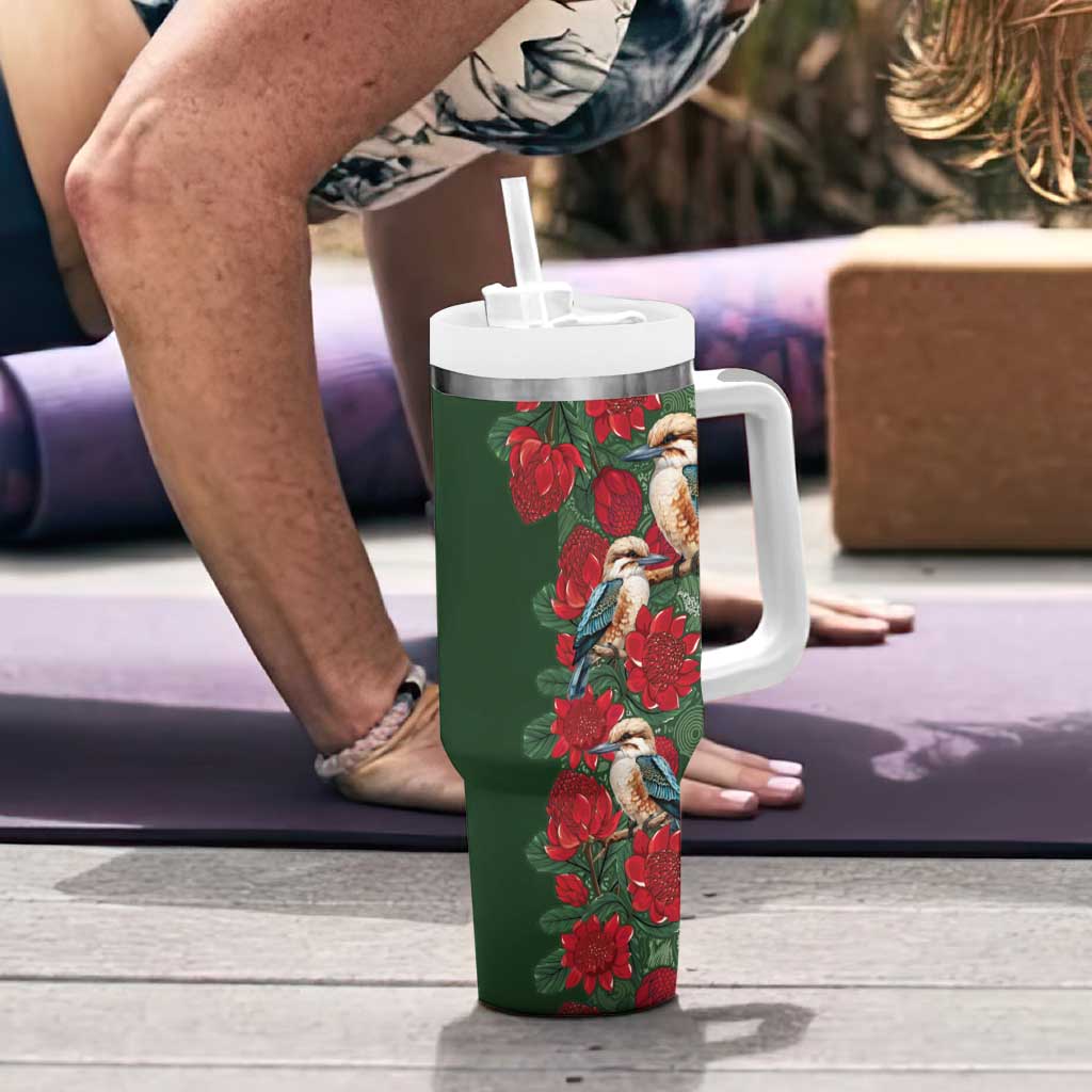 Kokaburra and Waratah Tumbler With Handle Aboriginal Art