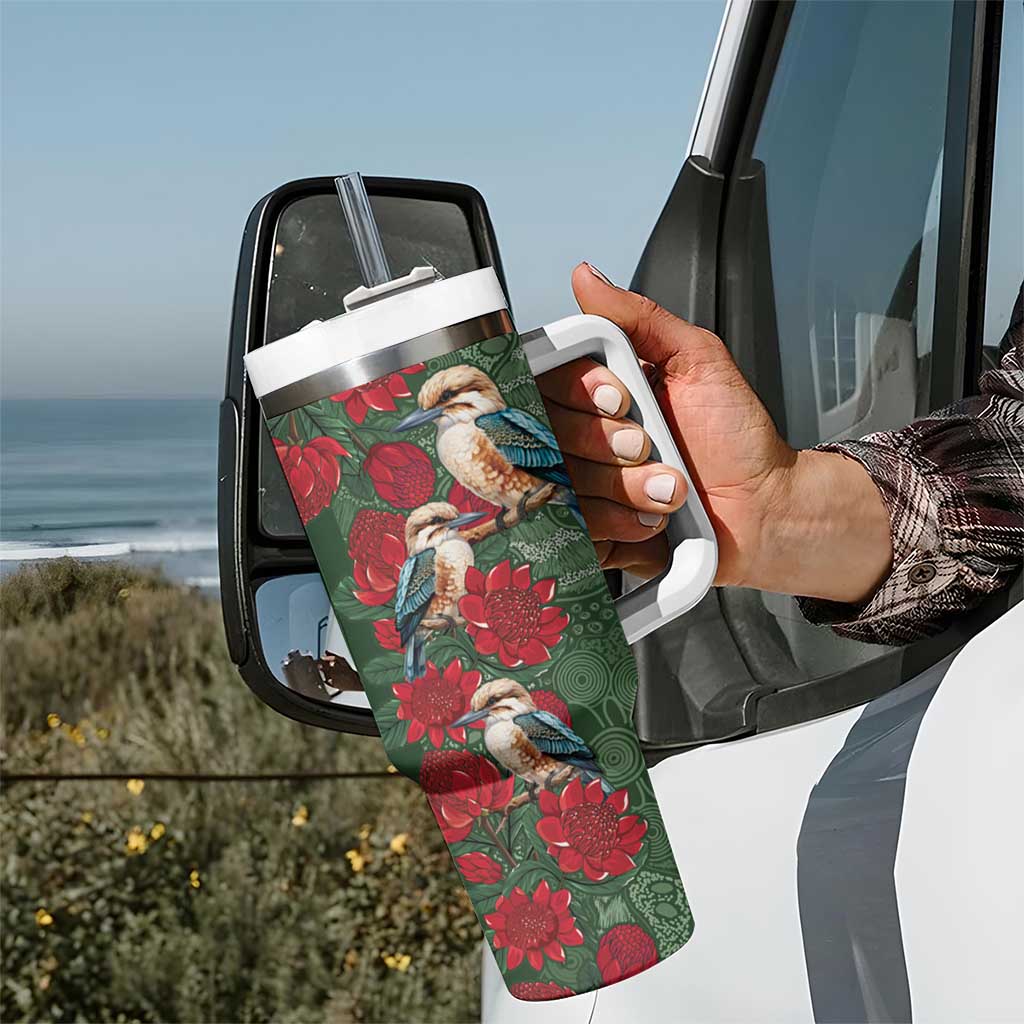 Kokaburra and Waratah Tumbler With Handle Aboriginal Art