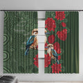 Kokaburra and Waratah Window Curtain Aboriginal Art