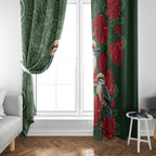 Kokaburra and Waratah Window Curtain Aboriginal Art