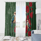 Kokaburra and Waratah Window Curtain Aboriginal Art