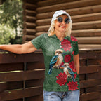 Kokaburra and Waratah Women Polo Shirt Aboriginal Art