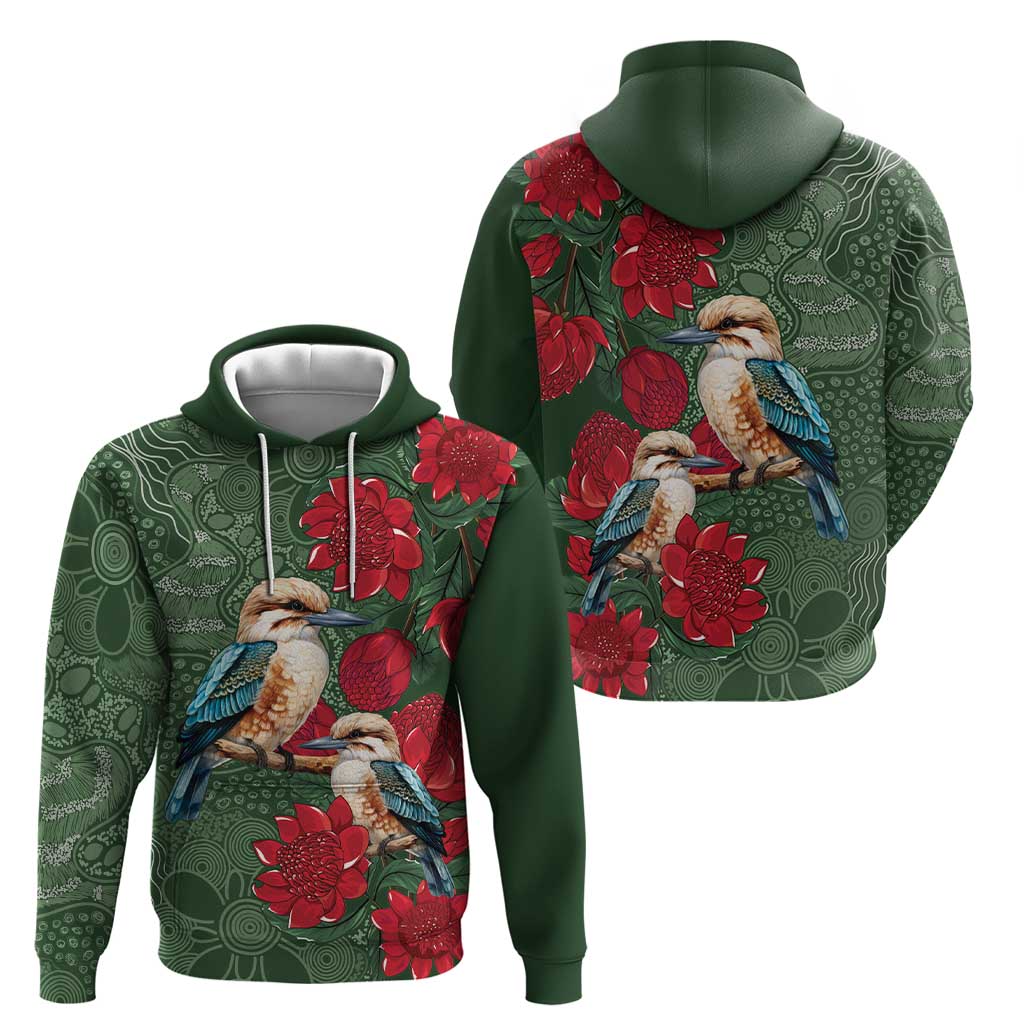 Kokaburra and Waratah Zip Hoodie Aboriginal Art