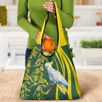 White Cockatoo and Golden Wattle Grocery Bag Australian Native Bird