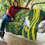 White Cockatoo and Golden Wattle Quilt Australian Native Bird